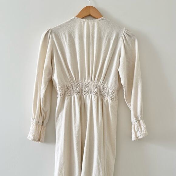 Moonastar Collective 100% Raw Silk Wrap Dress Robe Jacket Beige Size Small - Picture 6 of 7
